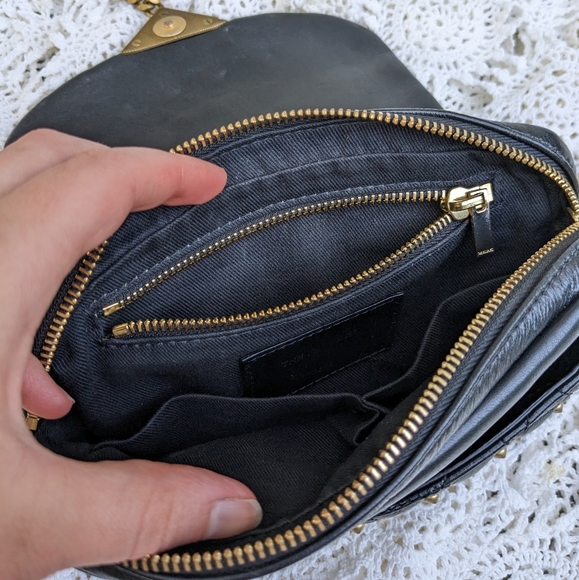 The Kooples Stella Studded Bag Black Leather + Brass Chain - Picture 11 of 17